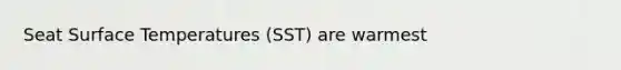 Seat Surface Temperatures (SST) are warmest