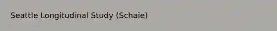 Seattle Longitudinal Study (Schaie)