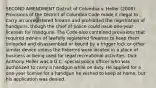 SECOND AMENDMENT District of Columbia v. Heller (2008) Provisions of the District of Columbia Code made it illegal to carry an unregistered firearm and prohibited the registration of handguns, though the chief of police could issue one-year licenses for handguns. The Code also contained provisions that required owners of lawfully registered firearms to keep them unloaded and disassembled or bound by a trigger lock or other similar device unless the firearms were located in a place of business or being used for legal recreational activities. Dick Anthony Heller was a D.C. special police officer who was authorized to carry a handgun while on duty. He applied for a one-year license for a handgun he wished to keep at home, but his application was denied.