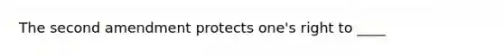 The second amendment protects one's right to ____