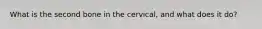 What is the second bone in the cervical, and what does it do?