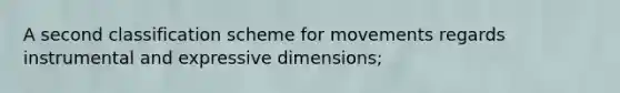 A second classification scheme for movements regards instrumental and expressive dimensions;