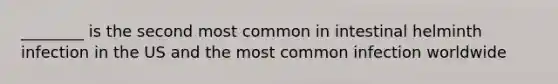 ________ is the second most common in intestinal helminth infection in the US and the most common infection worldwide