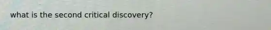 what is the second critical discovery?