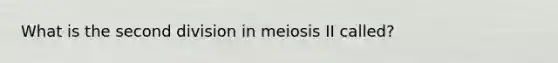 What is the second division in meiosis II called?