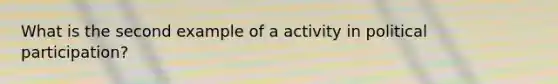 What is the second example of a activity in political participation?