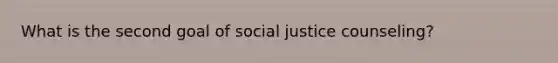 What is the second goal of social justice counseling?