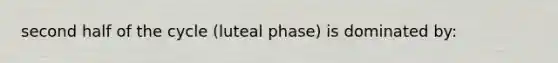 second half of the cycle (luteal phase) is dominated by: