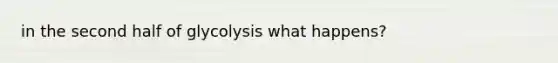 in the second half of glycolysis what happens?