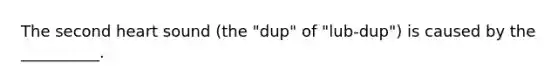 The second heart sound (the "dup" of "lub-dup") is caused by the __________.