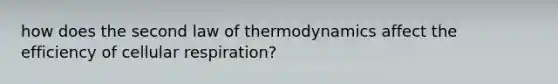 how does the second law of thermodynamics affect the efficiency of cellular respiration?