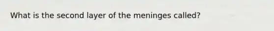 What is the second layer of the meninges called?