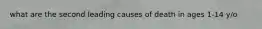 what are the second leading causes of death in ages 1-14 y/o