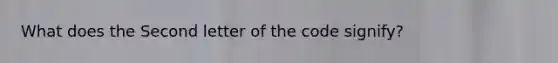 What does the Second letter of the code signify?