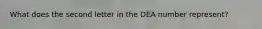 What does the second letter in the DEA number represent?