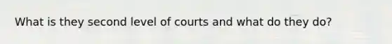 What is they second level of courts and what do they do?