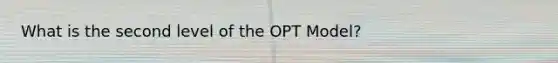 What is the second level of the OPT Model?