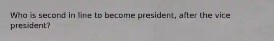 Who is second in line to become president, after the vice president?