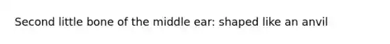 Second little bone of the middle ear: shaped like an anvil