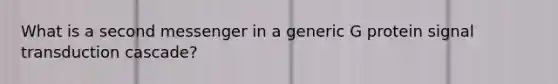 What is a second messenger in a generic G protein signal transduction cascade?