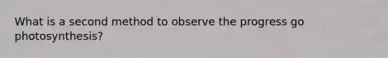 What is a second method to observe the progress go photosynthesis?