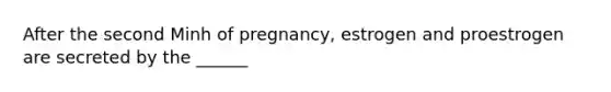 After the second Minh of pregnancy, estrogen and proestrogen are secreted by the ______