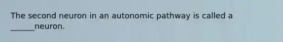 The second neuron in an autonomic pathway is called a ______neuron.