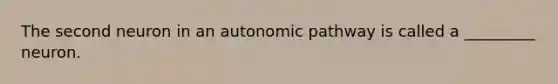 The second neuron in an autonomic pathway is called a _________ neuron.