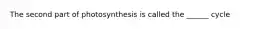 The second part of photosynthesis is called the ______ cycle