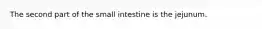 The second part of the small intestine is the jejunum.