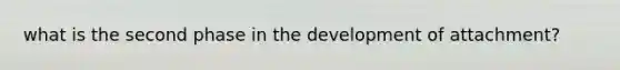 what is the second phase in the development of attachment?