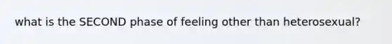 what is the SECOND phase of feeling other than heterosexual?