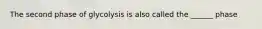 The second phase of glycolysis is also called the ______ phase