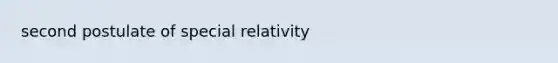 second postulate of special relativity