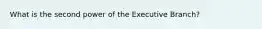 What is the second power of the Executive Branch?