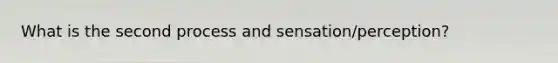 What is the second process and sensation/perception?