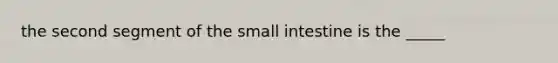 the second segment of the small intestine is the _____