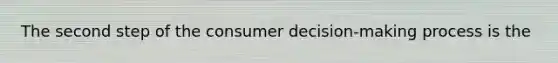 The second step of the consumer decision-making process is the