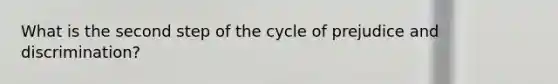 What is the second step of the cycle of prejudice and discrimination?