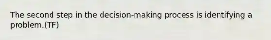 The second step in the decision-making process is identifying a problem.(TF)