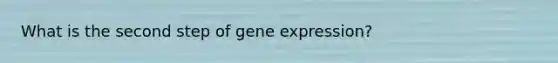 What is the second step of gene expression?