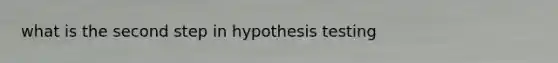 what is the second step in hypothesis testing