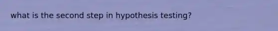 what is the second step in hypothesis testing?