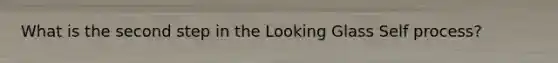 What is the second step in the Looking Glass Self process?
