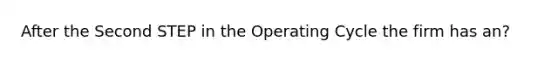 After the Second STEP in the Operating Cycle the firm has an?