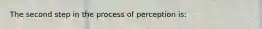 The second step in the process of perception is: