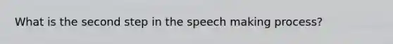 What is the second step in the speech making process?