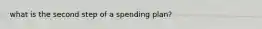 what is the second step of a spending plan?