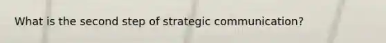 What is the second step of strategic communication?