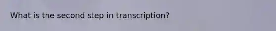 What is the second step in transcription?